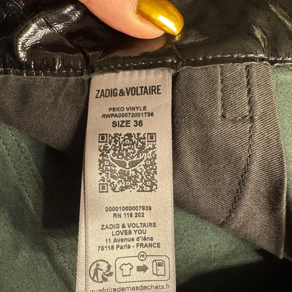 Zadig & Voltaire Peko Lambskin Leather Pants – Black – Size 36 – NWT